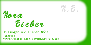 nora bieber business card